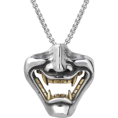 Mode Kobe Slagtanden Open Mond Mannen Hanger Trendy Mannen Retro Hip Hop Ketting gray