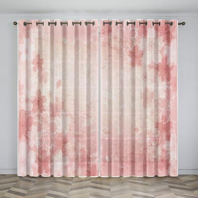 3D Roze Bloem Aardbei Design Zonwering Gordijnen Woonkamer Huisdecoratie Meisjes Slaapkamer Decoratie Dunne Gordijn 2 Stuks 100W130H(CM)40x51in&Grommet Top