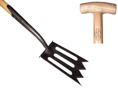 Sporkspade met zwanenhalssteel 750mm en opstapjes de Wit