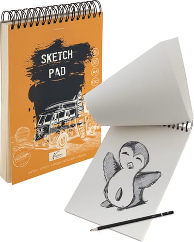 Schetsboek ringband A4 - 120 vellen - 90 grams papier - tekenblok - tekenen voor kinderen en volwassenen