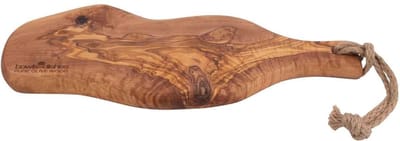 Bowls and Dishes Pure Olive Wood olijfhouten Borrelplank | Tapasplank | Serveerplank Rustique met handvat 35-40 cm | cadeautip!