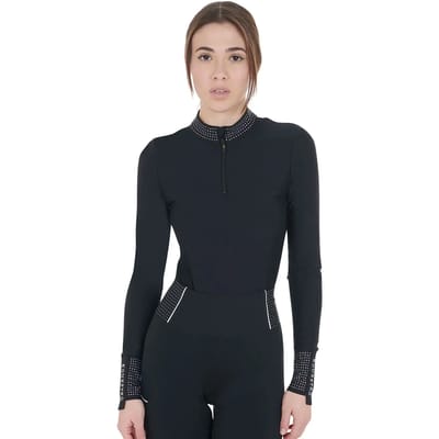Dames trainingsshirt met lange mouwen voor paardrijden Equestro