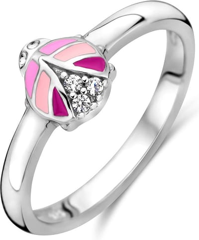 Gerhodineerd Zilver Ring Lieveheersbeestje Met Zirkonia 1337855