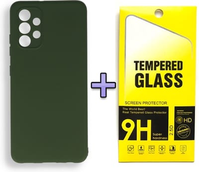 HB Hoesje Geschikt voor Samsung Galaxy A32 5G - Groen + Tempered Glazen Screenprotector - Siliconen Back Cover