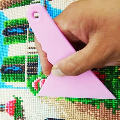 Diamond Painting Uitlijnhulpmiddel Witte Driehoekige Vorm, Precisie voor Bloemen- en Geometrische Patronen, Ideaal voor Knutsel- en Kunstprojecten roze
