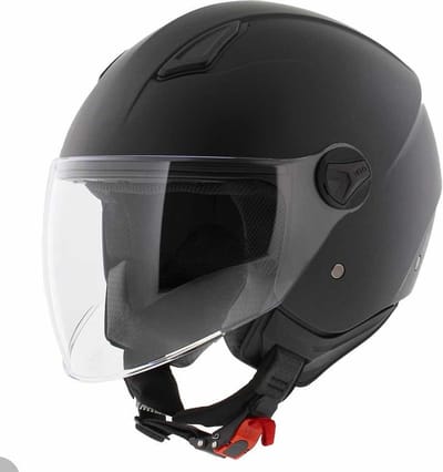 Vito Moda jethelm mat zwart Notte lang vizier M - scooterhelm snorfietshelm