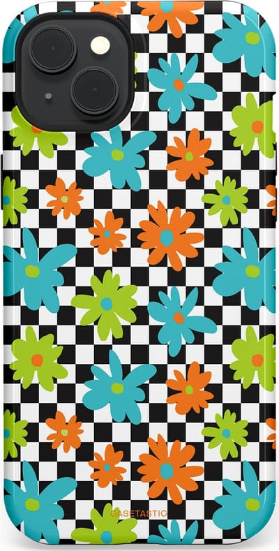 Casetastic Hoesje Geschikt voor Apple iPhone 15 Plus Magsafe - Stijlvolle Beschermende Duo-layer Case - Retro Bloem Power