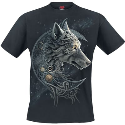 Spiral T-shirt - Celtic Wolf - S tot 4XL - voor Mannen - zwart