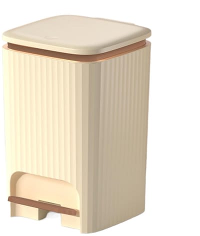 Afvalemmer met Deksel - Pedaalemmer Keuken - Geurloos Afval Beheren - Dubbel Openingssysteem - 15 Liter - Wit