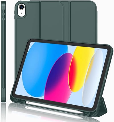 Hoes geschikt voor iPad A16 hoes - ipad 2025 hoes Pine Groen - iPad (A16) 11th/10th Generation Case(2025/2022) met pencil houder - Smart bookcase