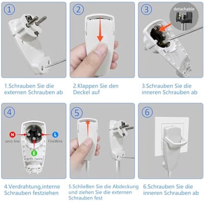 Ruimtebesparende platte geaarde stekker set - 2 stuks - IP20 - 250V - 16A