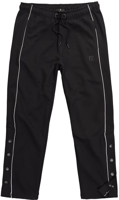 JAY-PI - Heren - joggingbroek fitness sweatstof zijstrepen Basic-Fit tot 7XL - Zwart - Maat 3XL