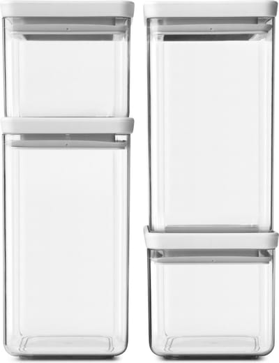 Brabantia Stapelbare Vierkante Bewaarbus (Set van 4)