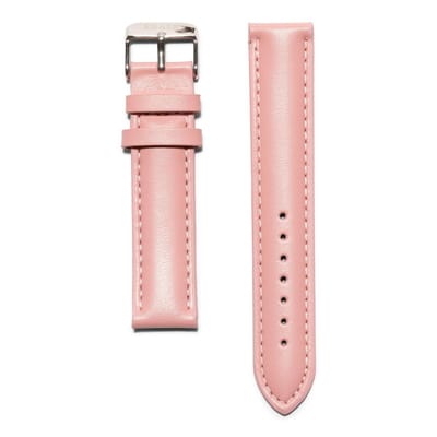 KRAEK Roze Zilver - Leren bandje - horlogebandje - 16 mm bandje - Met pushpin