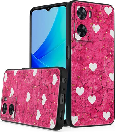 LuxeBass Siliconen hoesje met print geschikt voor OPPO A57 - Marmer Hearts - telefoonhoes - gsm hoes - telefoonhoesje