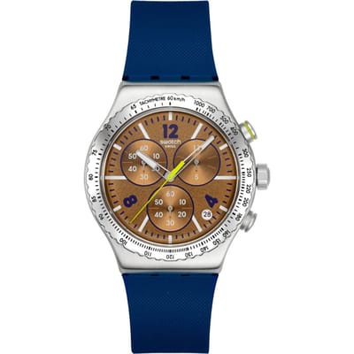 Swatch NEW IRONY CHRONO SIDEREAL GLOW Blauw Polshorloge, YVS534, Unisex, brown