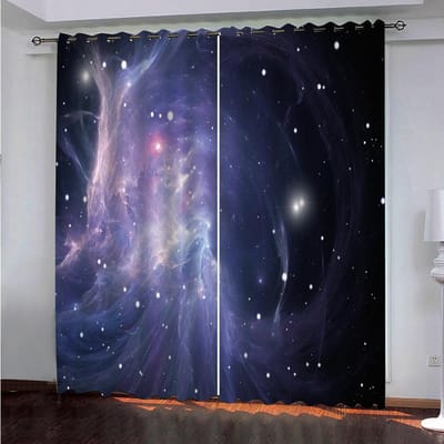 Kinderen Zoals Sterrenhemel Serie Deluxe Woonkamer Slaapkamer Decoratie Verduisterend Gordijn 2 Stuks Haak Oogjes 100W130H(CM)40x51in&Grommet Top