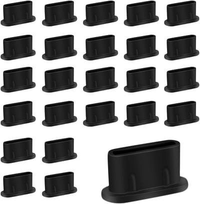 50 stuks Type C anti-stofpluggen - USB C stofkap siliconen USB C stofplug Type-C oplaadpoort beschermer (zwart)