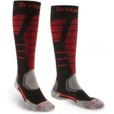 Bridgedale Easy On Endurance Lange SKisokken Heren (Maat - L, Kleur - Graphite / Red)