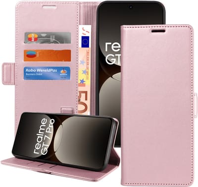 ChiGuard Book Case Hoesje geschikt voor Realme GT 7 Pro - Magnetische Sluiting - Portemonnee Rose