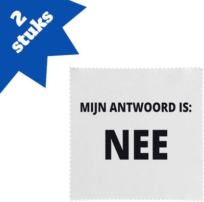 Akyol - mijn antwoord is nee brillendoekjes - Collega - cadeau collega - cadeau - kantoorhumor - grappige cadeau - 17,8 bij 17,8 cm - 2 stuks