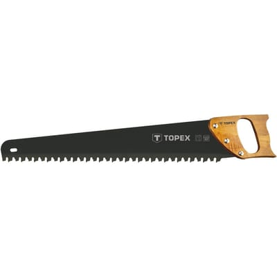 Topex - Gasbeton Zaag - 600mm - 17 Widia Tanden - Houten Handvat