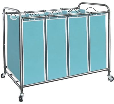 Wasverzorger 4 Secties met Wielen - Wasverdelers en Wasmanden