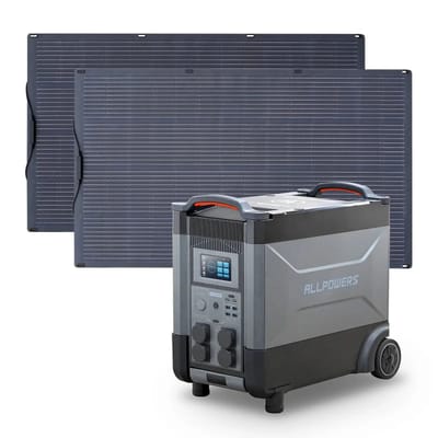 ALLPOWERS Zonnegeneratorset 4000W (R4000 + SF200 200W flexibel zonnepaneel) - R4000+2PCS SF200 200W zonnepaneel