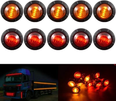 10x Ronde LED Markeringslichten 3/4 Inch 12V Opeenvolgende Verlichting voor Auto en Vrachtwagen