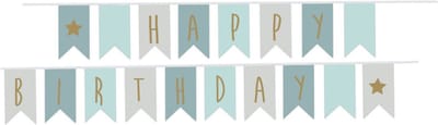 Jabadabado - Vlaggenlijn Happy Birthday - 3,5 Meter - Blauw