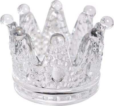 Clayre & Eef Waxinelichthouder Kroon Ø 7x5 cm Transparant Glas