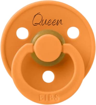 Koningsdag speen met QUEEN - speen MAAT 2 - BIBS - tuut - speen met tekst - oranje speen - BolleToet