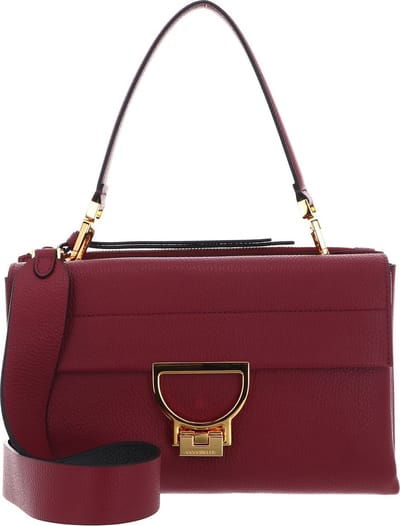 COCCINELLE Leren Schoudertas Handtas Arlettis Handbag Garnet Red Wijnrood