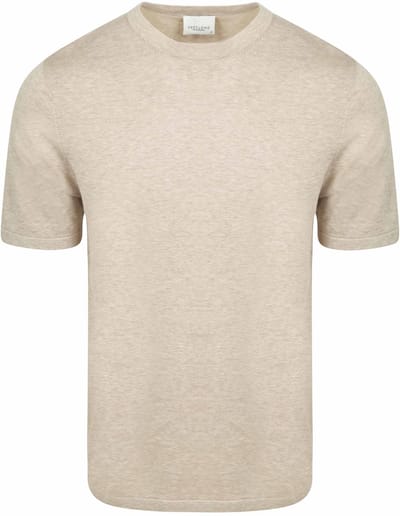 Profuomo T-Shirt Knitted Beige - Maat M - Heren - Casual T-shirts