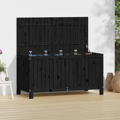 vidaXL - Tuinbox - 121x55x64 - cm - massief - grenenhout - zwart