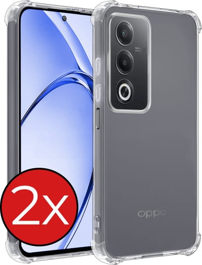 Hoesje - 2 Stuks - Geschikt voor OPPO A80 - Sterk & Shockproof - Back Cover - Siliconen Case - Telefoon Hoes Shock Proof - Telefoonhoes - Transparant