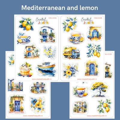 Bullet Journal Stickers - Planner Agenda Stickers - Mediterain lemon stickers - 4 stickervellen - citroen - Scrapbook stickers - Deco stickers - vakantie stickers - volwassenen en kinderen