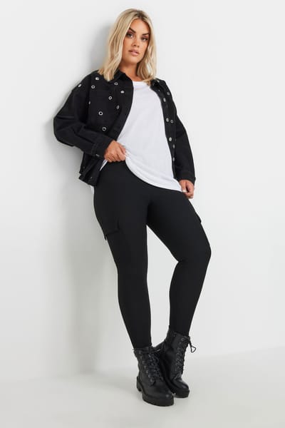 Yours Legging Met Cargozakken In Zwart Size 44