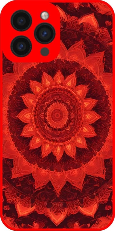 Smartphonica Telefoonhoesje Geschikt voor iPhone 11 Pro met rood mandala opdruk - TPU case red mandala design - rood geschikt voor iPhone 11 Pro