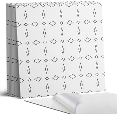 Coloray Plaktegels - Geometrisch ruitpatroon Portugese Tegels - 30 cm x 30 cm - Zwart Plaktegels - 9 stuks - Vierkant PVC Tegels - Plaktegels Keuken - Zelfklevende Vloertegels - Vinyl Tegels Zelfklevend - Zelfklevende Tegels