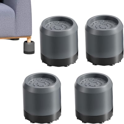 Wasmachine Pads - Antitrillingsmat - Apparaten Stabiliseren - Met Zuignappen - 14 x 14 x 9 cm - Donkergrijs