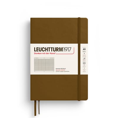 Leuchtturm1917 A5 Medium Notitieboek Natural Colours Squared/Geruit Spice Brown