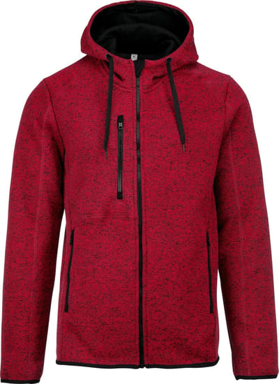 Herenvest met capuchon 'Proact' Red Melange - 3XL