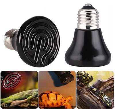 Aquariumverwarmers voor Reptielen - 2 stuks - 50W - 220V - Keramisch verwarmingselement - Schildpadverwarming - Instelbare temperatuur - Keramische aquariumverwarming voor Reptielen - Geschikt voor Reptielen, Schildpadden, Vogels, Kameleons - Zwart