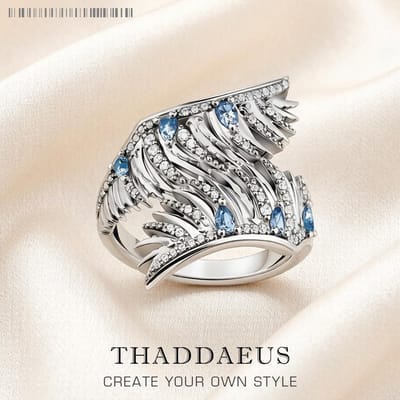 Ring Vleugel van de Feniks Met Blauwe Stenen Europese Stijl Bohemia Fijne Sieraden Voor Vrouwen Nieuw Puur Koperen Cadeau 8 gray