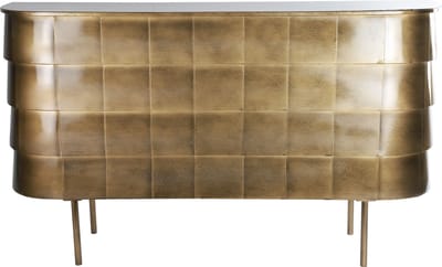 Bijzettafel Goud Rechthoek - Ijzer - 25,8x117x68,5cm - Bijzettafel Minooka Antiek Goud