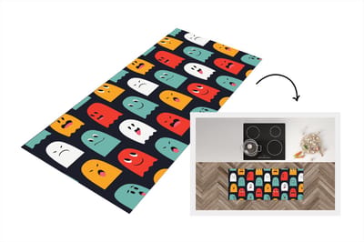 Keukenloper - Loper keuken - Patroon - Pacman - Games - Spook - 120x50 cm - Keukenloper vinyl