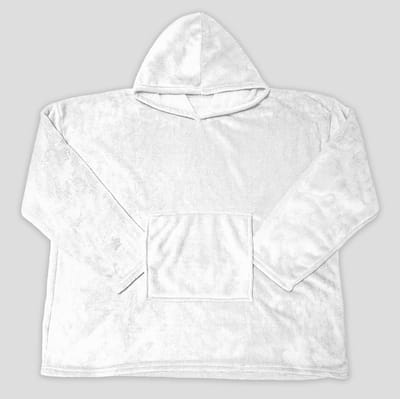Poncho voor volwassenen - Omslagdoek - Comfortabel ontspannen - Zachte flanel - 85 x 118 cm - Wit