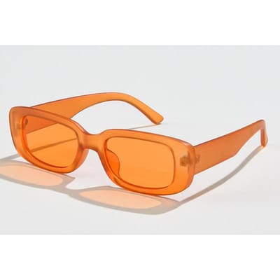 Lunettes de Soleil Carrées Tendance Petites Femmes Hommes Vintage Designer Hip Hop Noir UV400 Lunettes de Soleil Lunettes pour Femmes orange