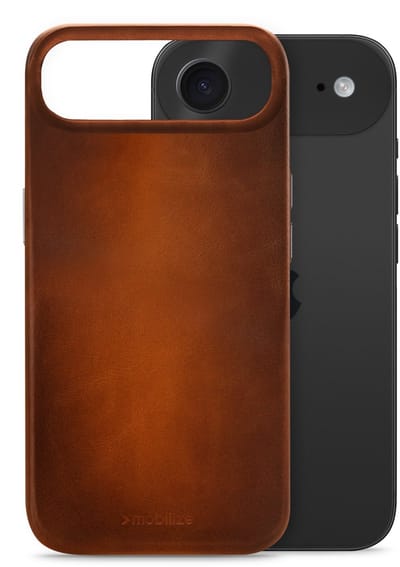 Mobilize Hoesje geschikt voor Apple iPhone Air MagSafe Telefoonhoesje Echt Leer | Mobilize Premium Backcover | Geschikt voor MagSafe | Geschikt voor Draadloos Opladen met Magnetische Ring | Geschikt voor MagSafe Case - Burned Cognac | Cognac